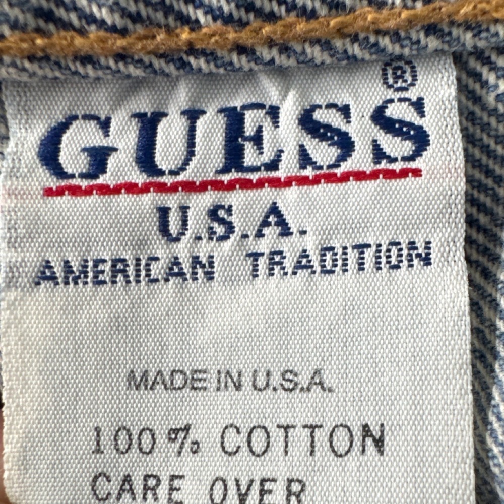 Vintage 90s Guess USA American Tradition Denim Jean Jacket Women Large USA Made - Picture 8 of 9
